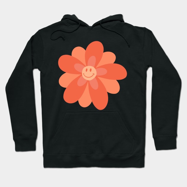 Bright and Cheerful Flower Smiley Face Hoodie by JuneNostalgia